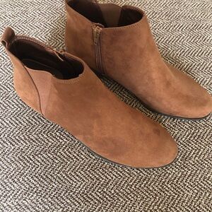 Brown Faux Suede Ankle Boots